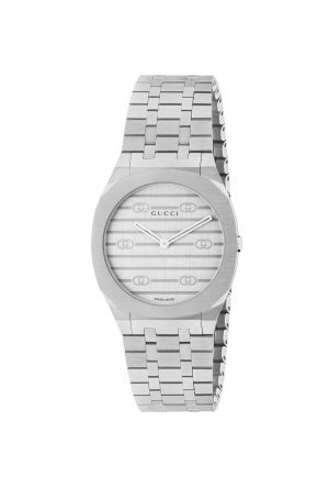 Montre Gucci 25 H Quartz Cuir Acier Inoxydable