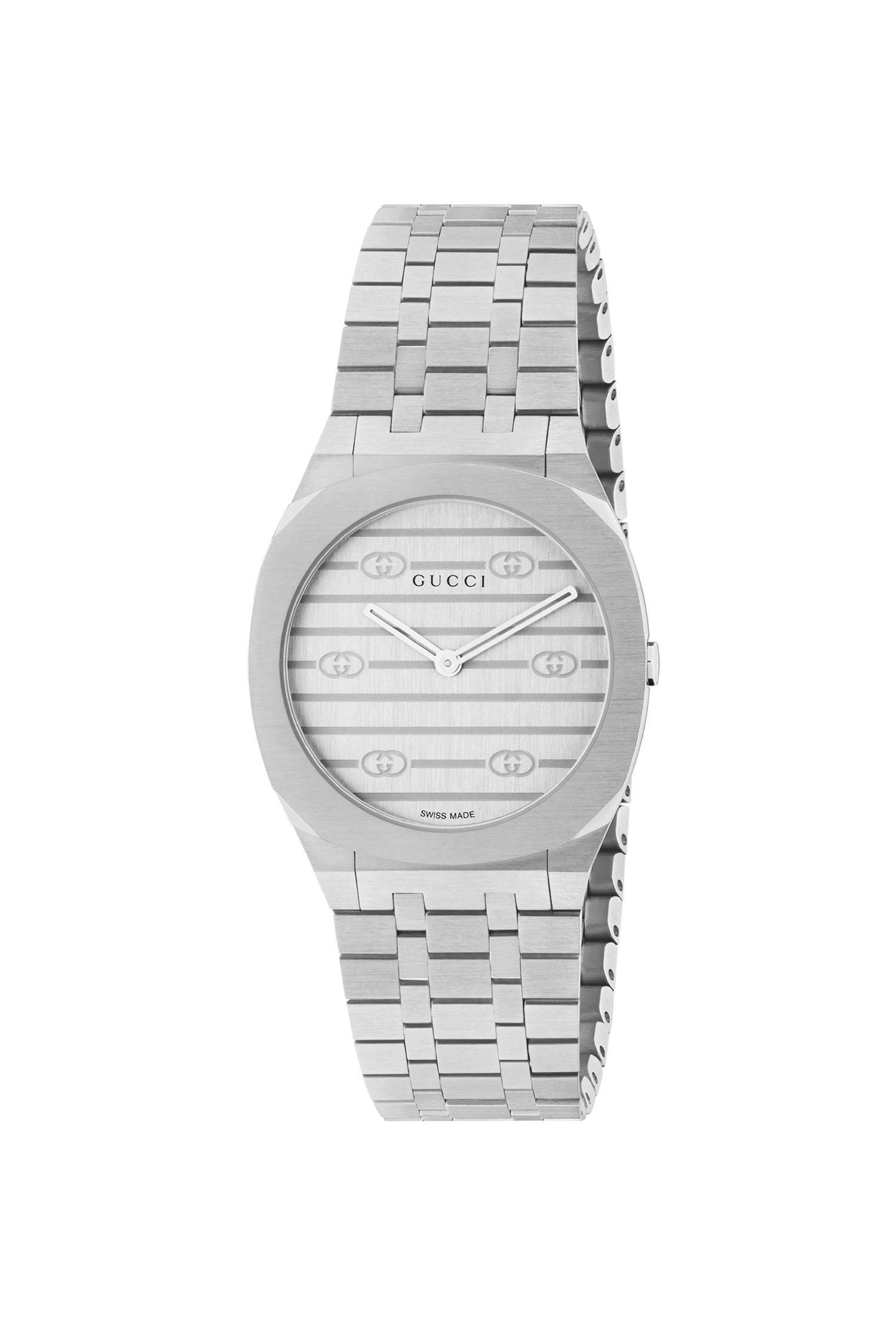 Montre Gucci 25 H Quartz Cuir Acier Inoxydable