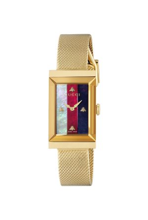 Montre Gucci G-Frame Quartz Acier Inoxydable PVD Or Jaune