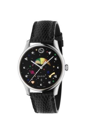 Montre Gucci Timeless Phase de Lune Quartz Cuir Noir