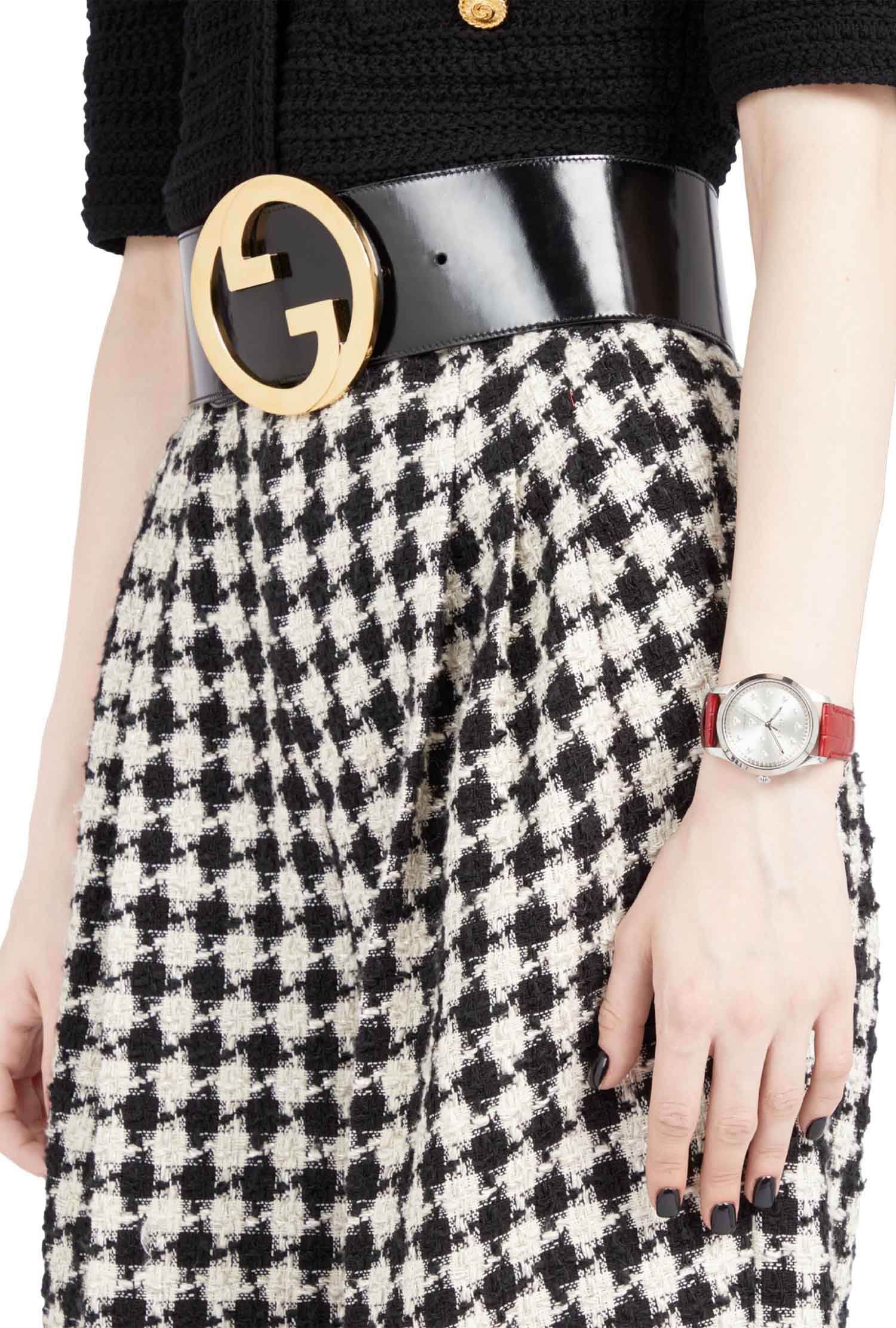 Montre Gucci G-Timeless Cuir Alligator Rouge Quartz Acier Inoxydable – Image 4