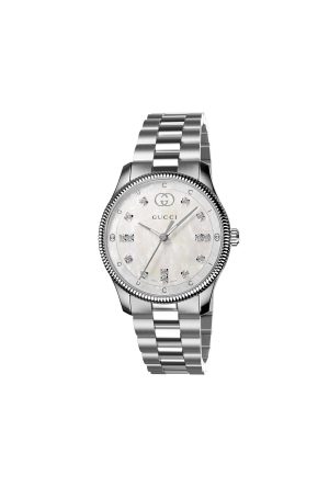 Montre Gucci G-Timeless Nacre Blanche Quartz Acier Inoxydable