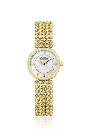 Montre Michel Herbelin Perles Quartz Acier Inoxydable PVD Or Jaune