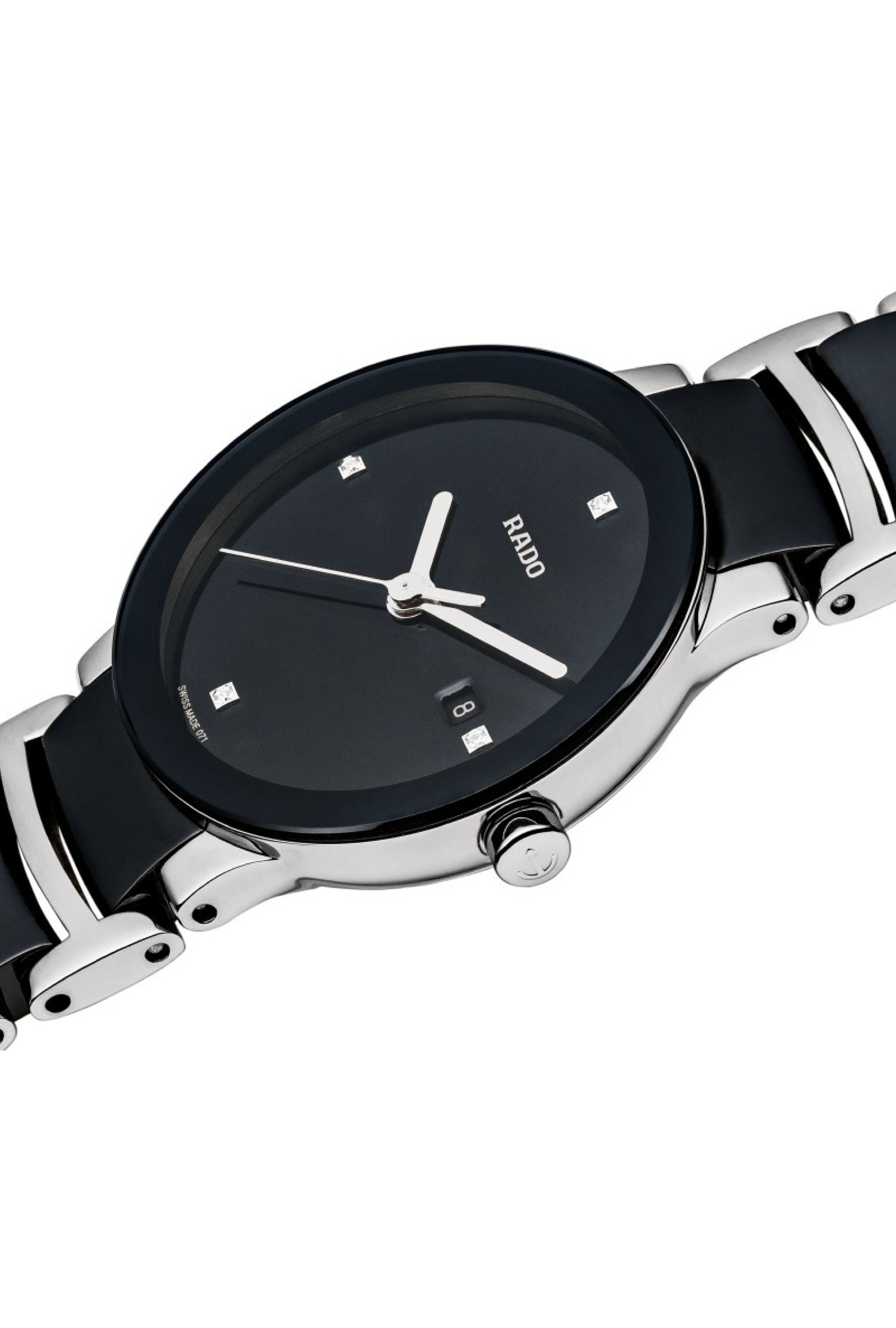 Montre Rado Centrix Quartz Acier Inoxydable Céramique Noir – Image 2