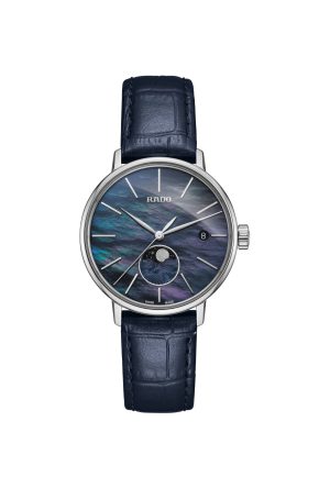 Montre Rado Coupole Quartz Phase De Lune Cuir Bleu