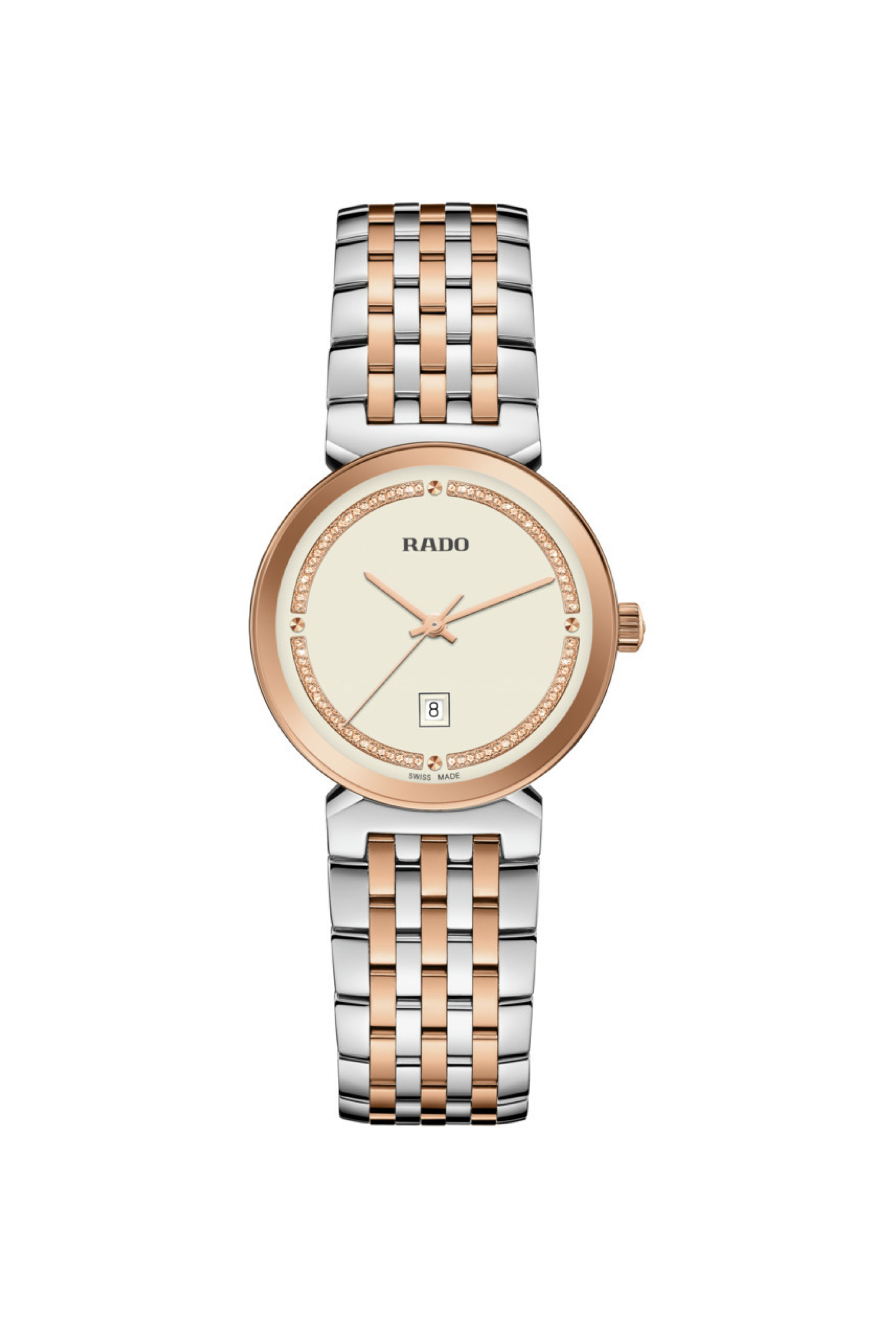 Montre Rado Florence Acier Inoxydable Bicolore PVD Or Rose Quartz