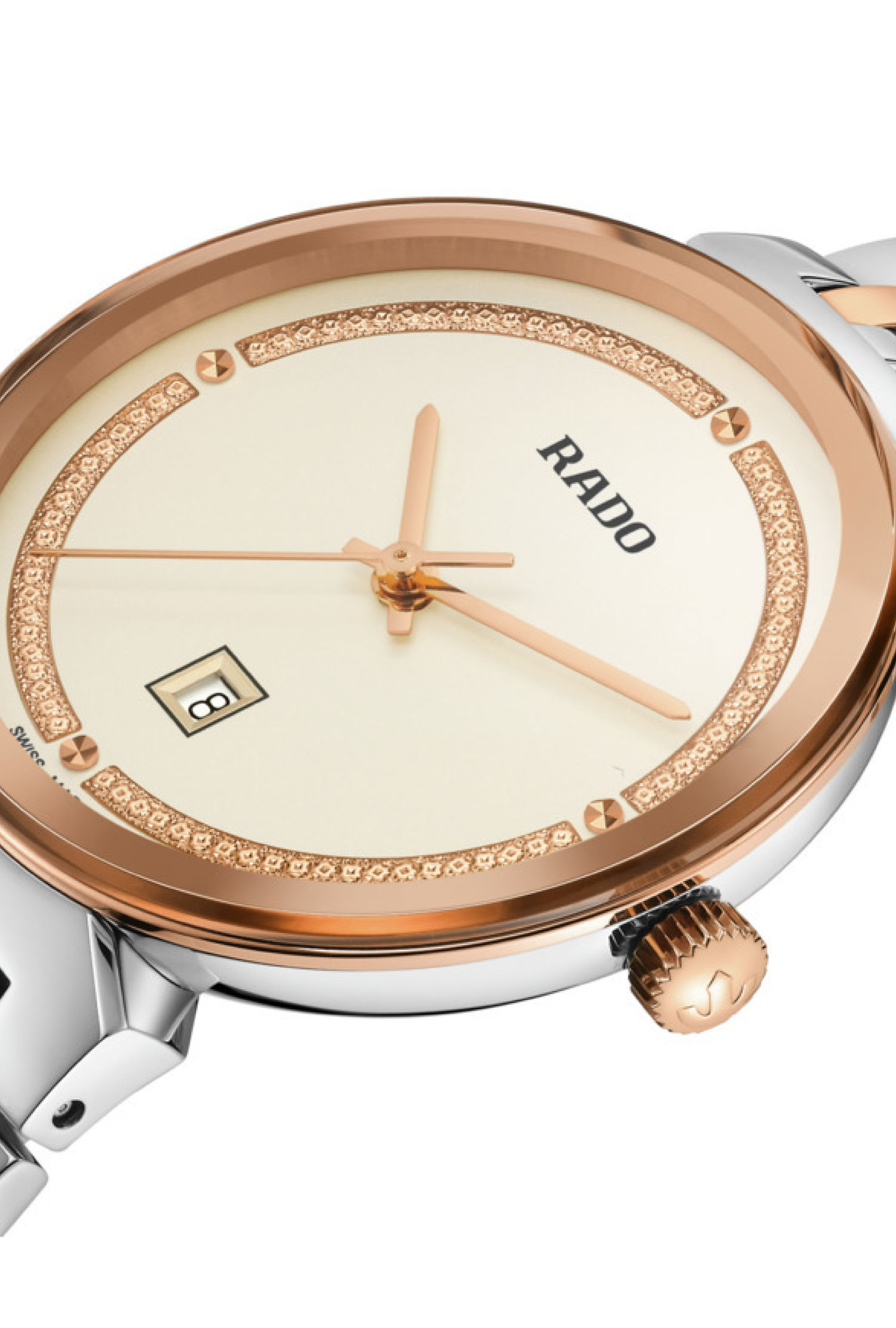 Montre Rado Florence Acier Inoxydable Bicolore PVD Or Rose Quartz – Image 2