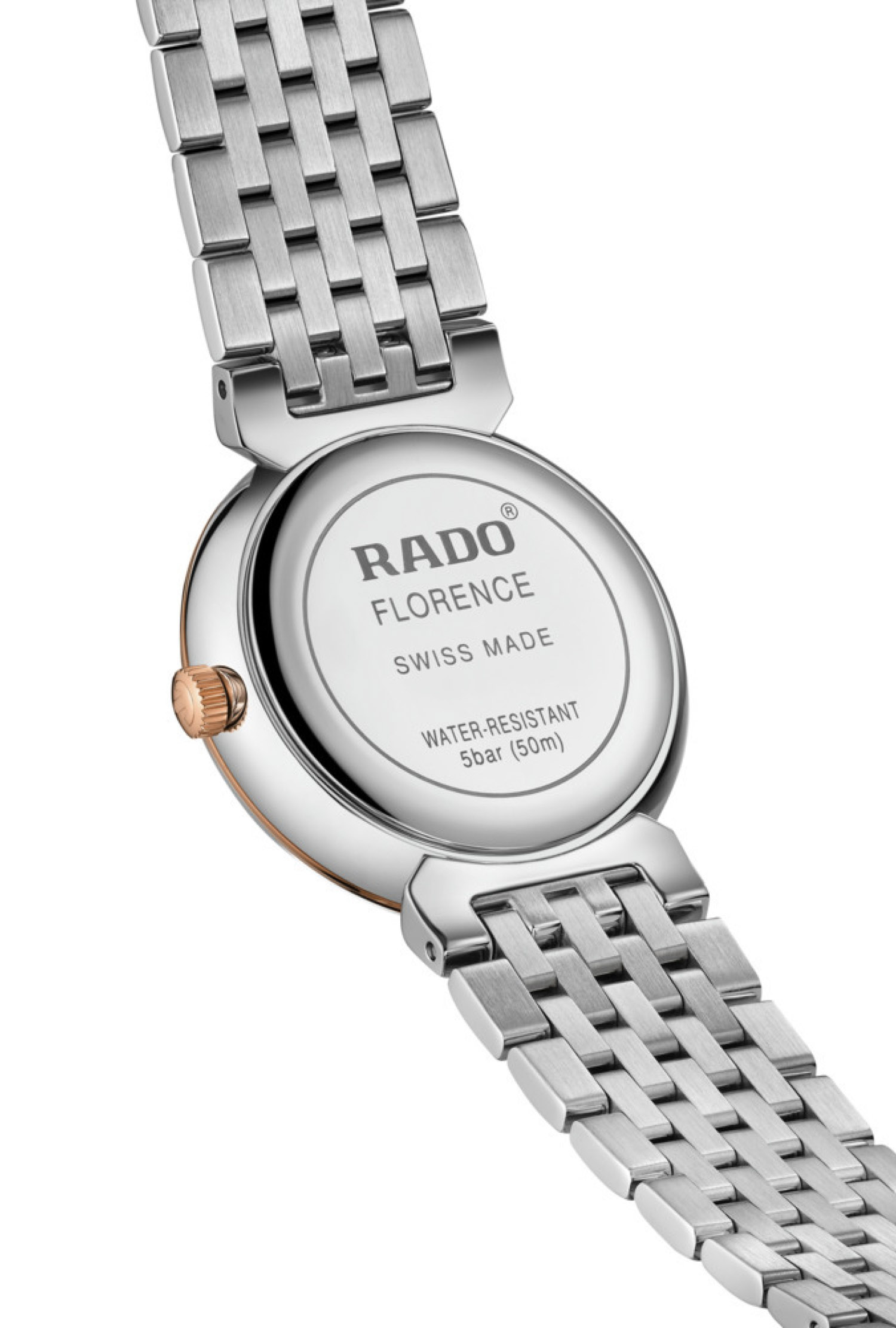 Montre Rado Florence Acier Inoxydable Bicolore PVD Or Rose Quartz – Image 4