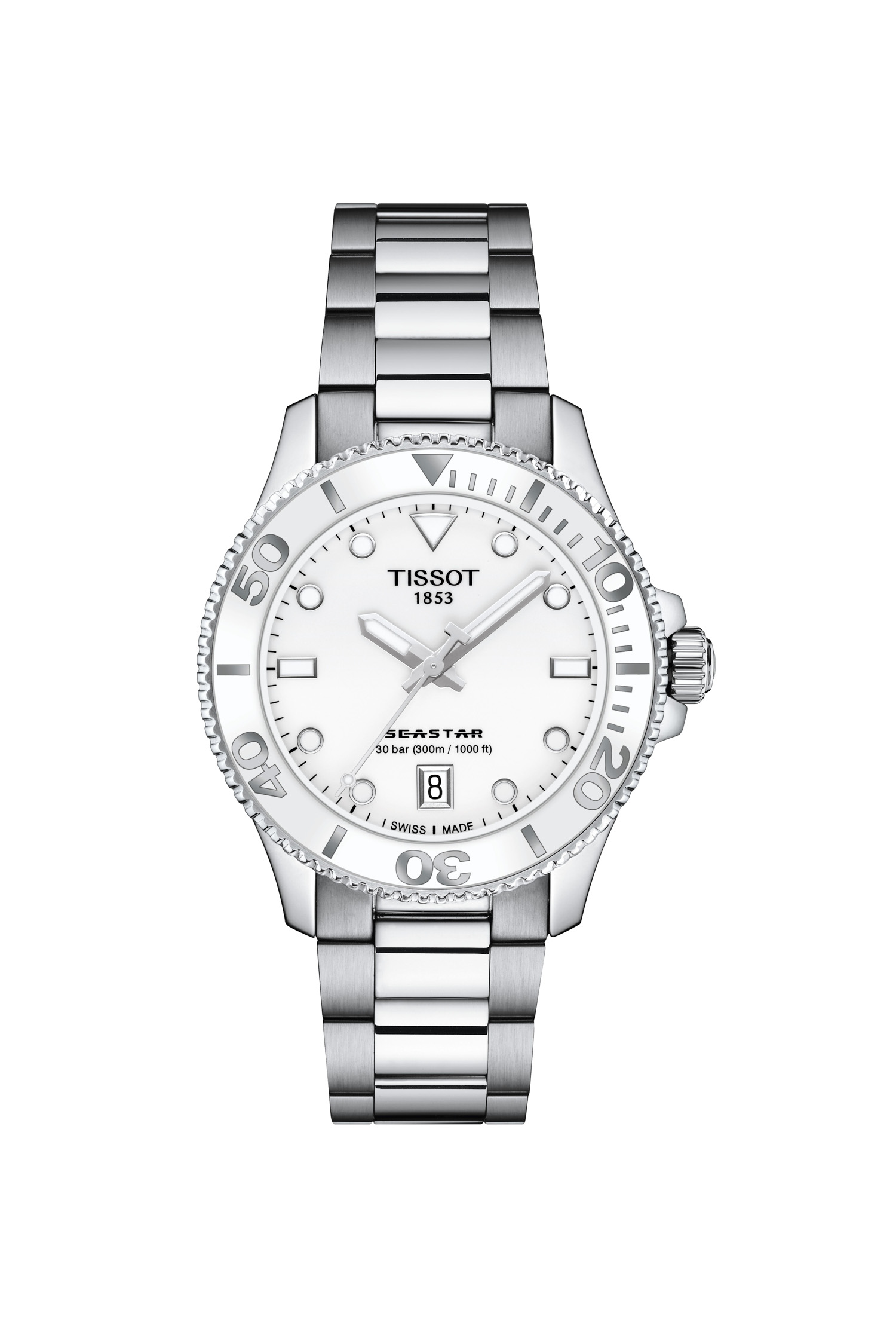 Montre Tissot Seastar 1000 Blanc Acier Inoxydable