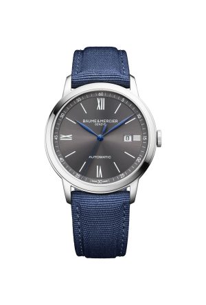 Montre Baume Et Mercier Classima Automatique Tissu Bleu