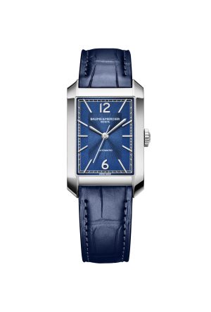 Montre Baume Et Mercier Hampton Quartz Automatique Cuir Alligator Bleu