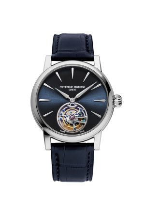 Montre Frédérique Constant Classic Manufacture Tourbillon Automatique Edition Limitée Cuir Alligator Bleu