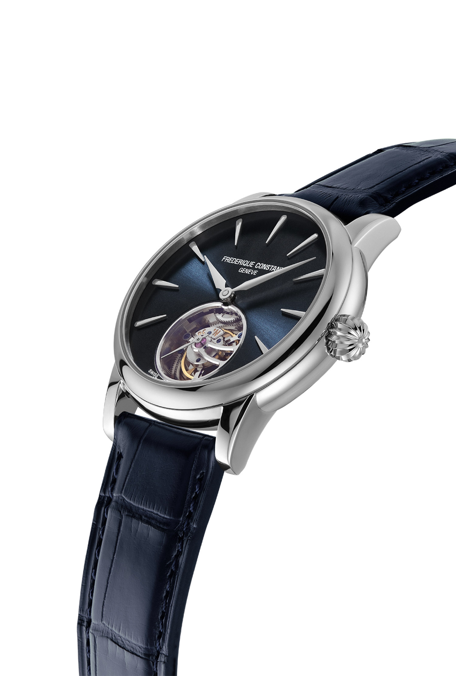 Montre Frédérique Constant Classic Manufacture Tourbillon Automatique Edition Limitée Cuir Alligator Bleu – Image 2