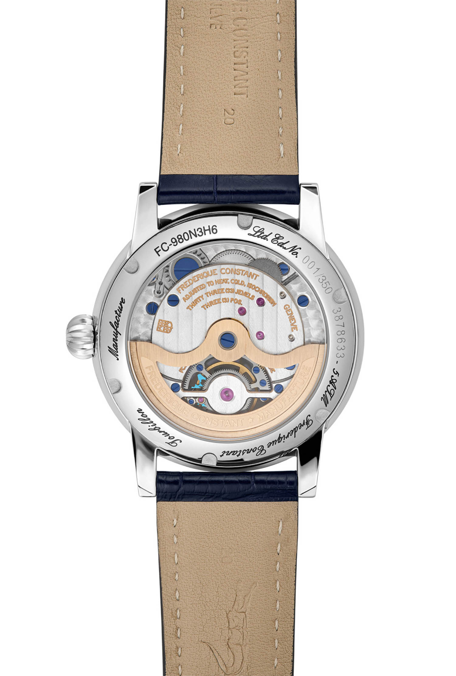 Montre Frédérique Constant Classic Manufacture Tourbillon Automatique Edition Limitée Cuir Alligator Bleu – Image 3
