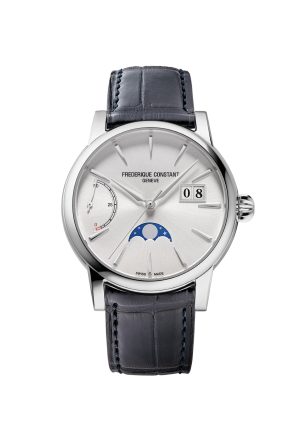 Montre Frédérique Constant Manufacture Big Date Phase de Lune Automatique Cuir Alligator Noir