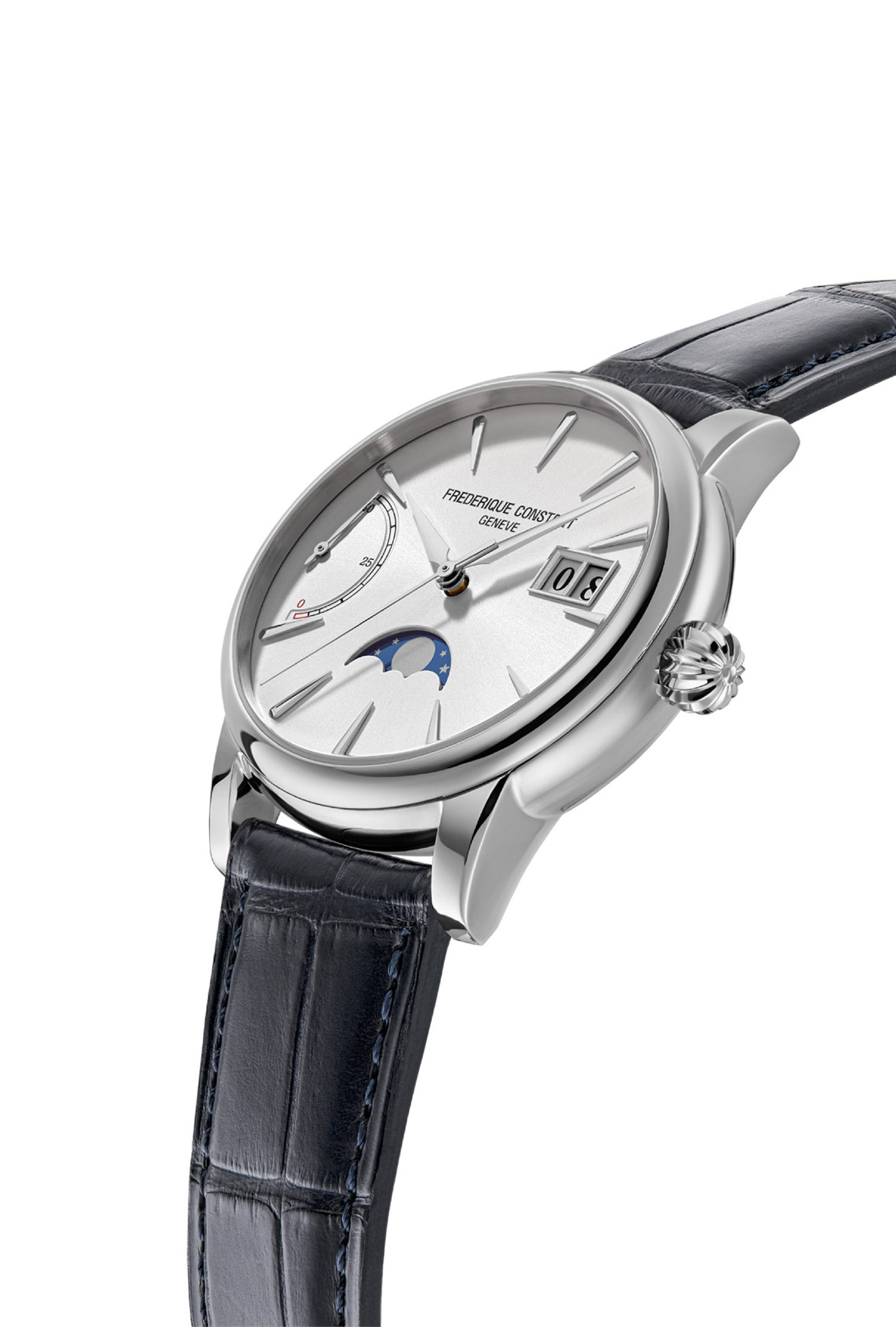 Montre Frédérique Constant Manufacture Big Date Phase de Lune Automatique Cuir Alligator Noir – Image 2