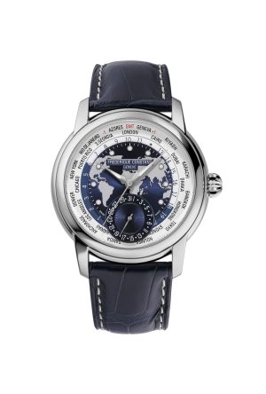 Montre Frédérique Constant Manufacture Worldtimer Automatique Cuir Alligator Bleu