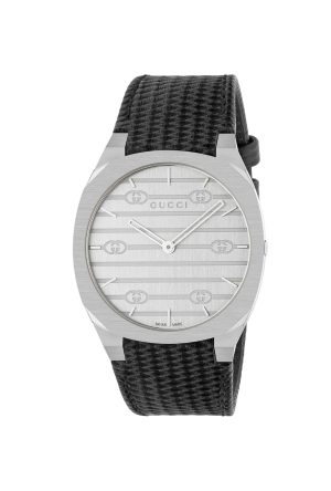 Montre Gucci 25 H Quartz Cuir Acier Inoxydable