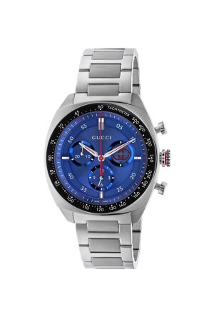 Montre Gucci Interlocking Chronographe Quartz Acier Inoxydable Bleu