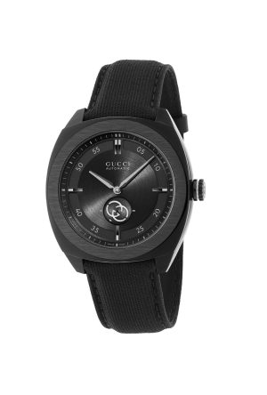 Montre Gucci Interlocking Automatique Acier Inoxydable PVD Noir Caoutchouc Noir