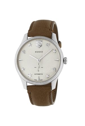 Montre Gucci Timeless LG automatique cuir marron