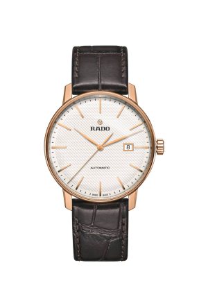 Montre Rado Coupole L Automatique Acier Inoxydable PVD Or Rose Cuir Marron