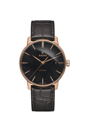 Montre Rado Coupole L Automatique Acier Inoxydable PVD Or Rose Cuir Noir