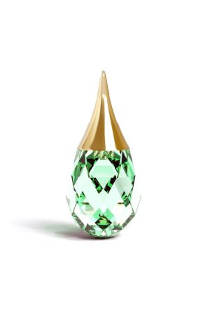 Pendentif Elixir Natura quartz vert grand modèle or jaune 750 millièmes