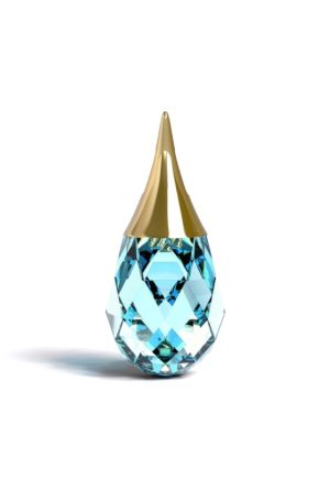 Pendentif Eviana topaze bleue grand modèle or jaune 750 millièmes