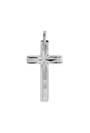 Croix ciselée or blanc 750 millièmes Dejean