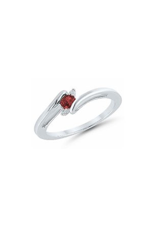 Solitaire Fusion rubis diamants or blanc 750 millièmes