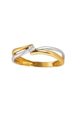 Solitaire Karen diamant bicolore or 750 millièmes