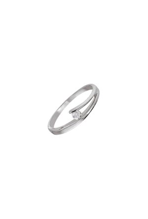Solitaire Livia diamant or blanc 750 millièmes