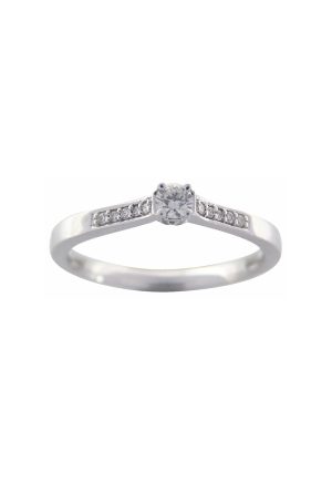 Solitaire Lyna diamants or blanc 750 millièmes
