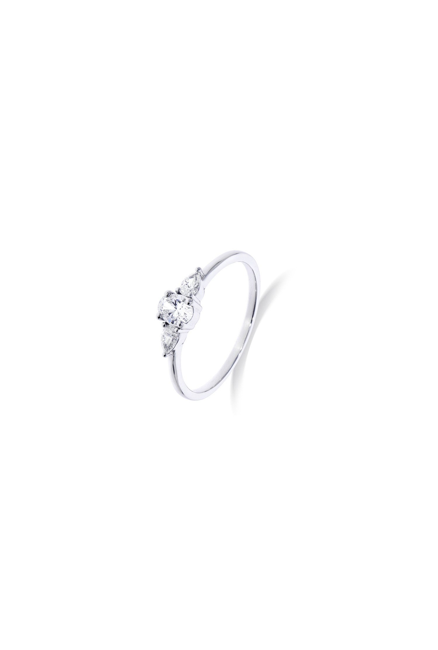 Solitaire Reine Elizabeth 2 diamants or blanc 750 millièmes
