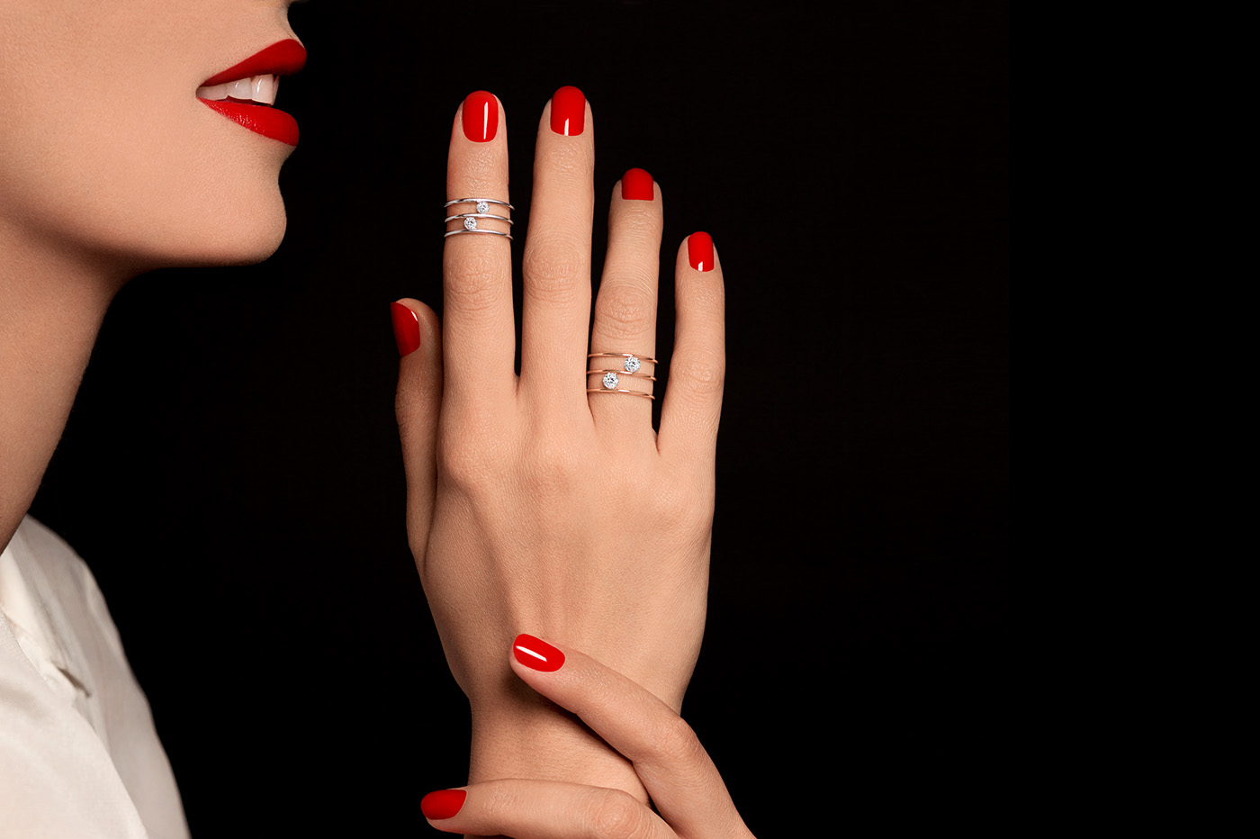 Bague Hula Hoop La Brune & La Blonde Or Rose Diamant 2 Rangs – Image 2