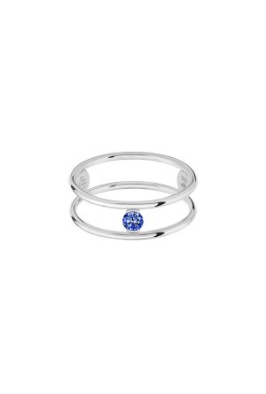 Bague Hula Hoop La Brune & La Blonde Or Blanc Saphir Bleu