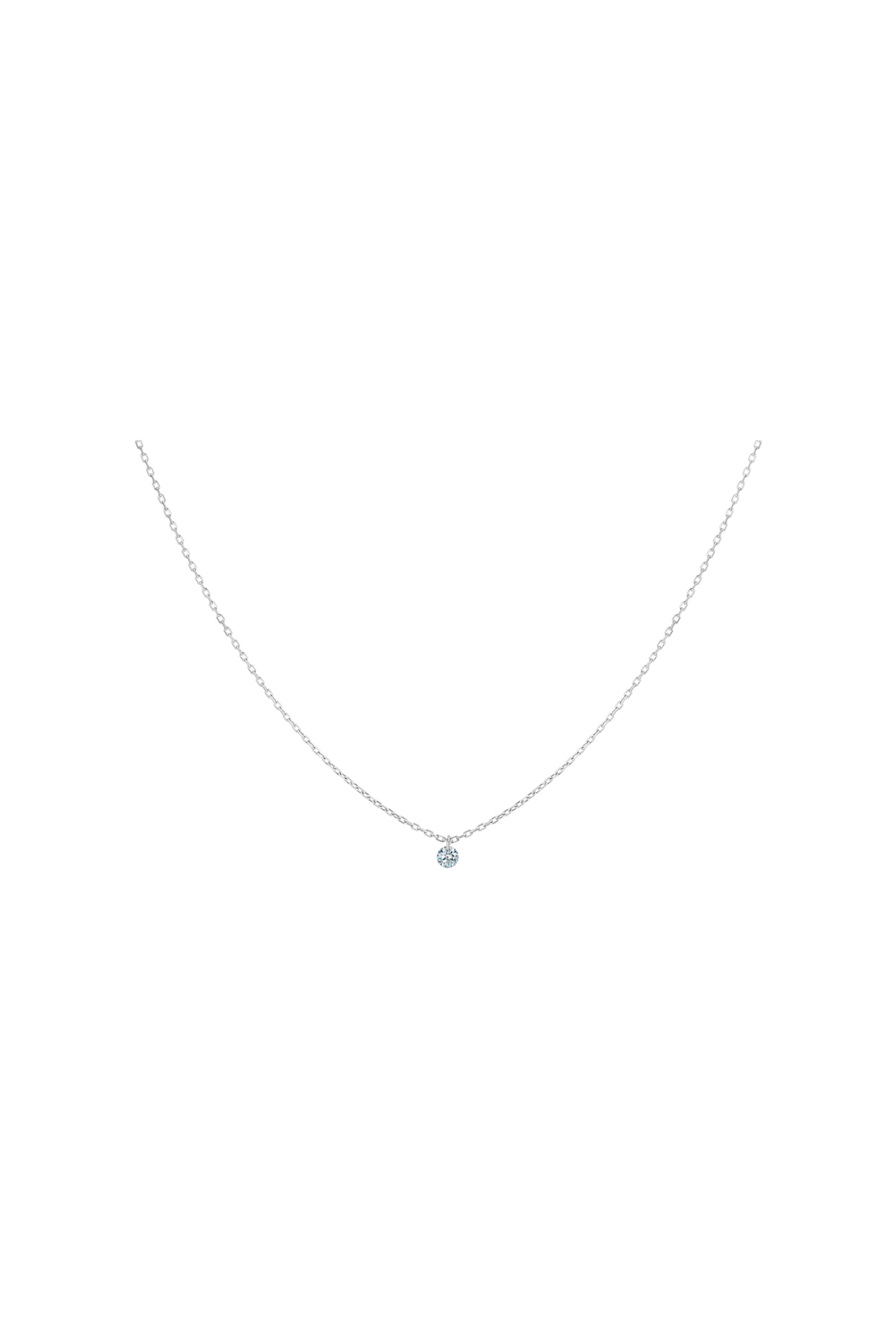 Collier Solitaire 360° La Brune & La Blonde Or Blanc Diamant