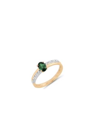 Bague émeraude diamants deux ors 750 millièmes