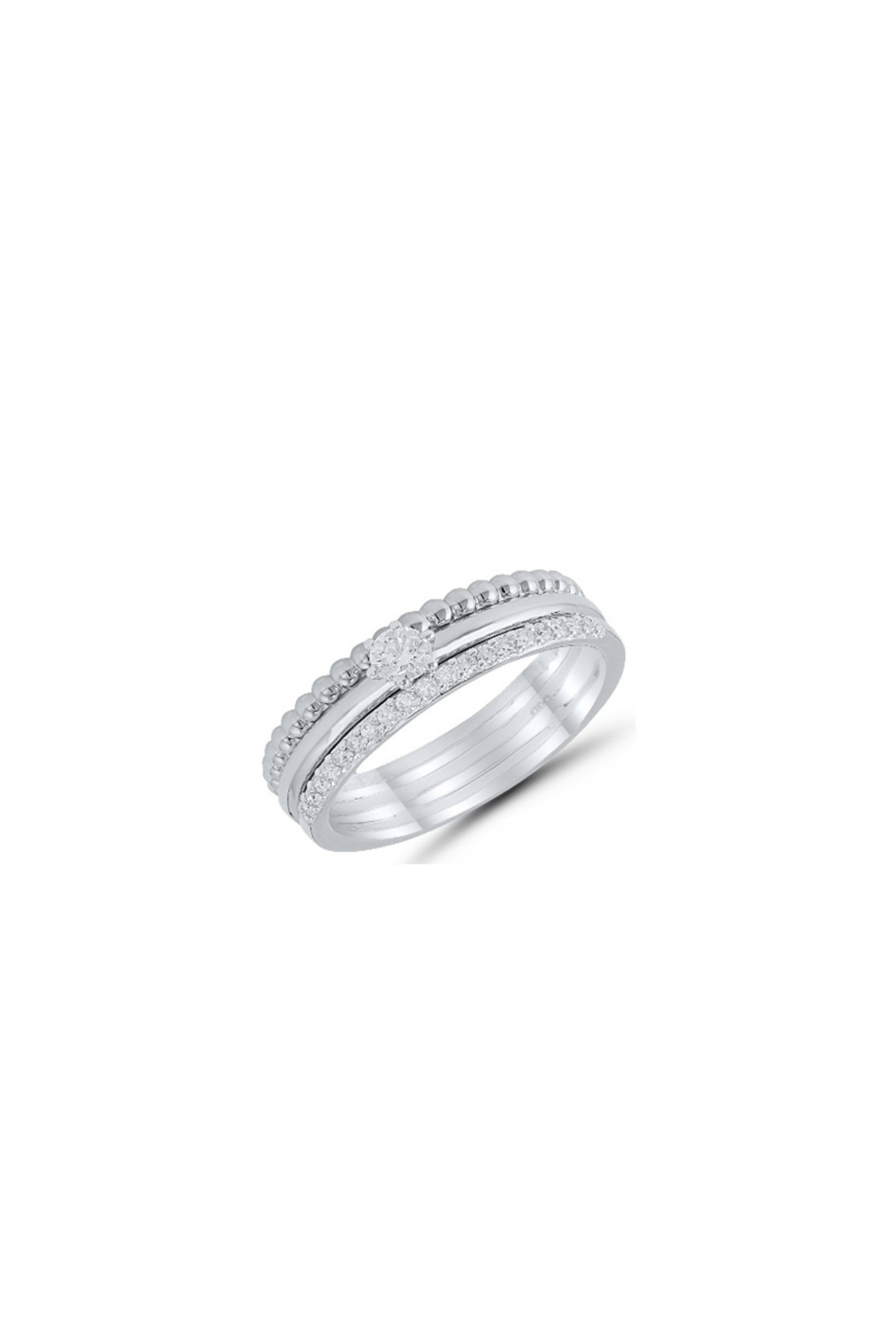 Bague diamants or blanc 750 millièmes