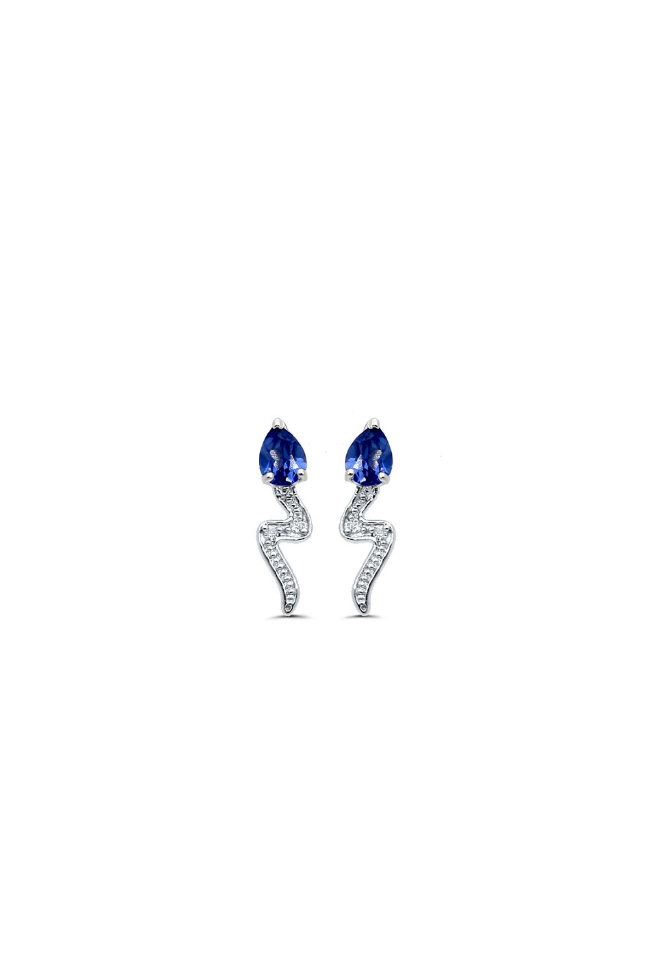 Boucles d'oreilles saphirs diamants or blanc 750 millièmes