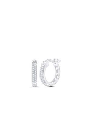 Créoles diamants or blanc 750 millièmes