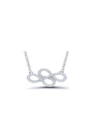 Collier double infini diamants or blanc 750 millièmes
