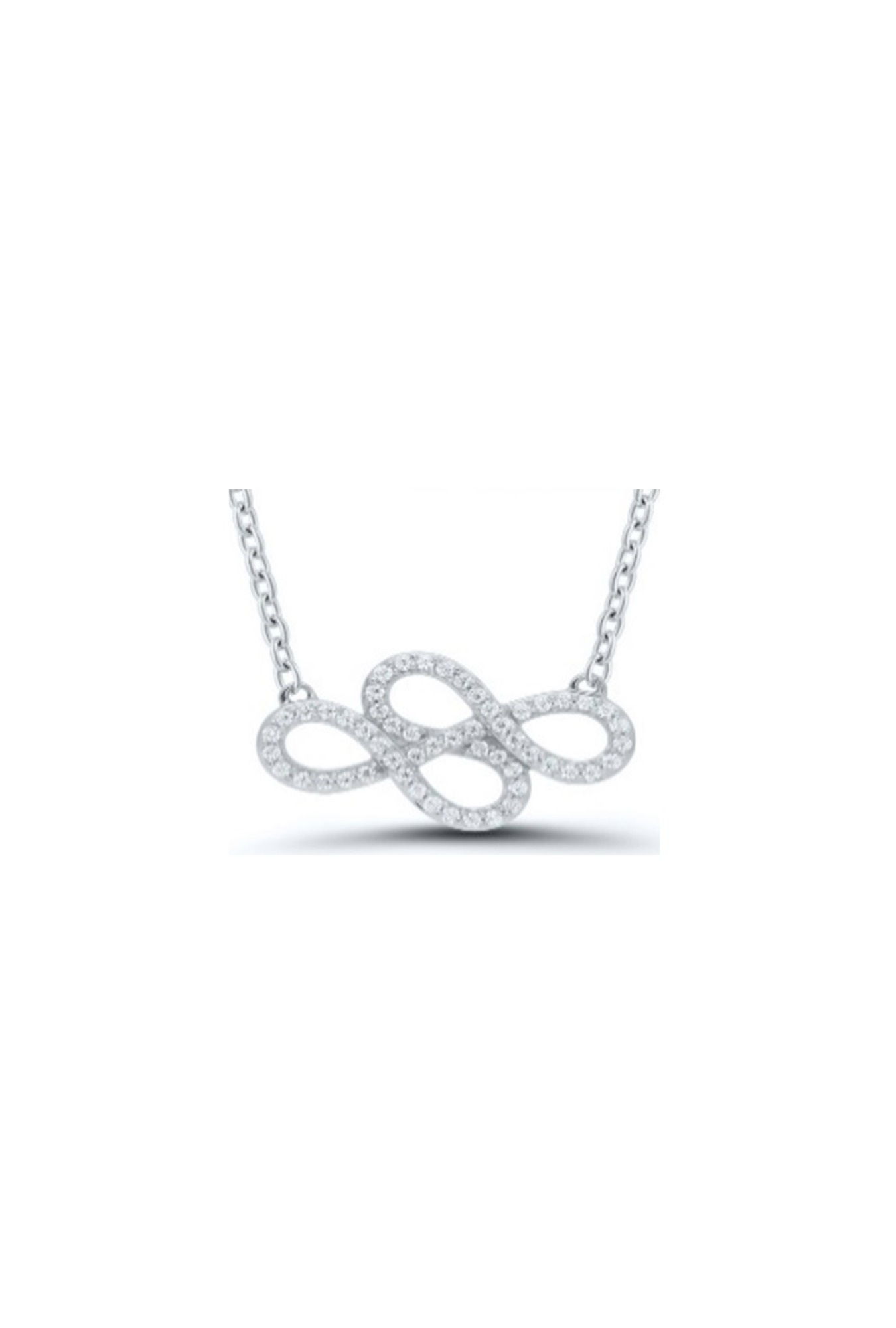 Collier double infini diamants or blanc 750 millièmes